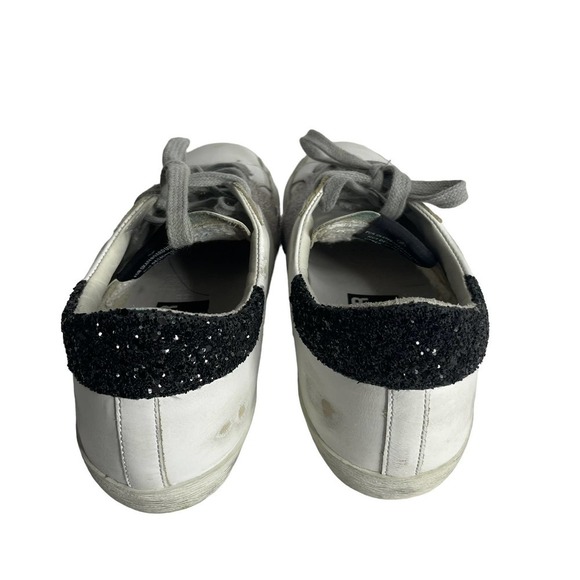 Golden Goose Superstar Glitter Sneaker White Silver Black Size 39 - Picture 5 of 9